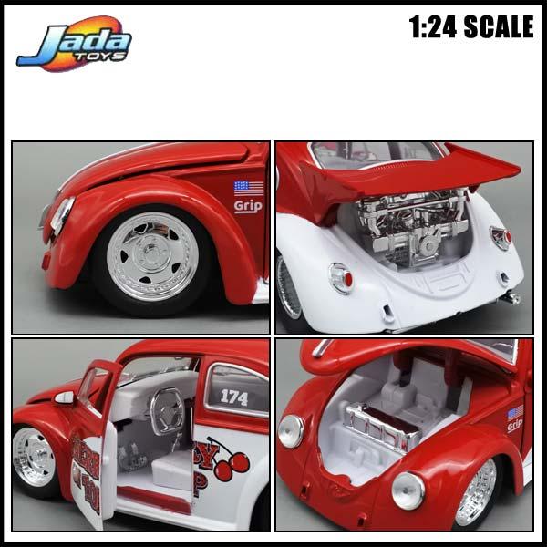 1/24 箱入り ミニカー 1959 Volkswagen BEETLE VW レッド ホワイト CHERRY ON TOP フォルクスワーゲン ビートル VW ワーゲン ドラッグレース ジャダトイズ｜aicamu｜03