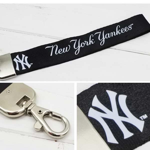 ニューヨーク ヤンキース リボンキーホルダーブラック MLB NY NEW YORK 