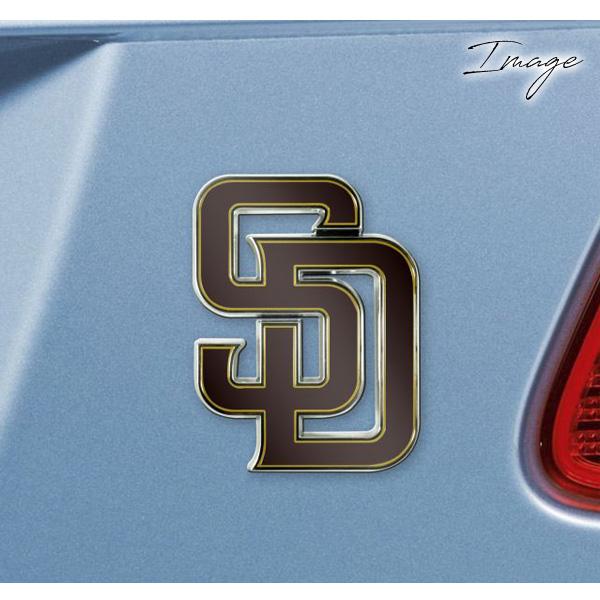 サンディエゴ パドレス ロゴ メタル エンブレム MLB San Diego Padres SD 汎用 車 車用品 カーアクセサリー メジャーリーグ ベースボール 野球 アメリカ 雑貨｜aicamu｜02