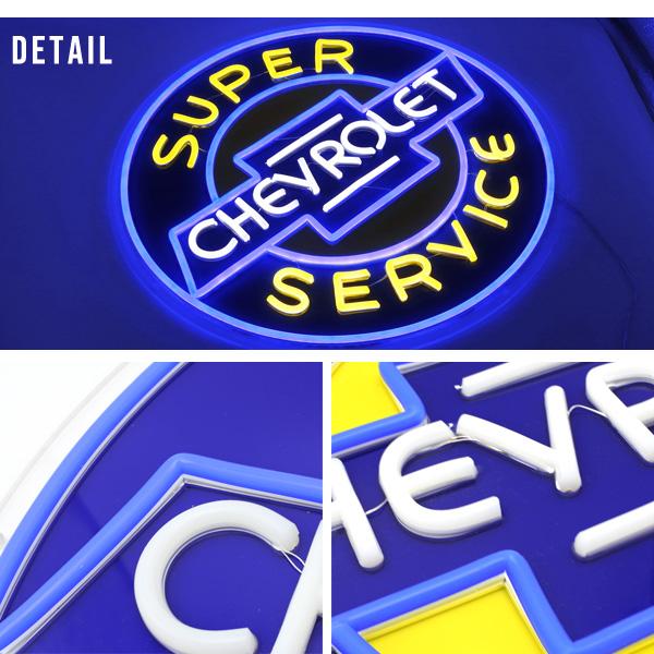CHEVROLET ネオンサイン ブルー イエロー シボレー ボウタイ