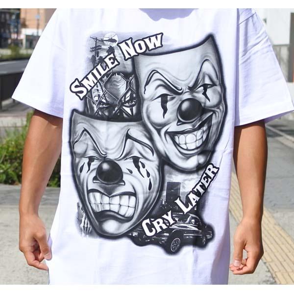 SHAKA（シャカ） Tシャツ 半袖 メンズ TWO FACE Smile now ホワイト