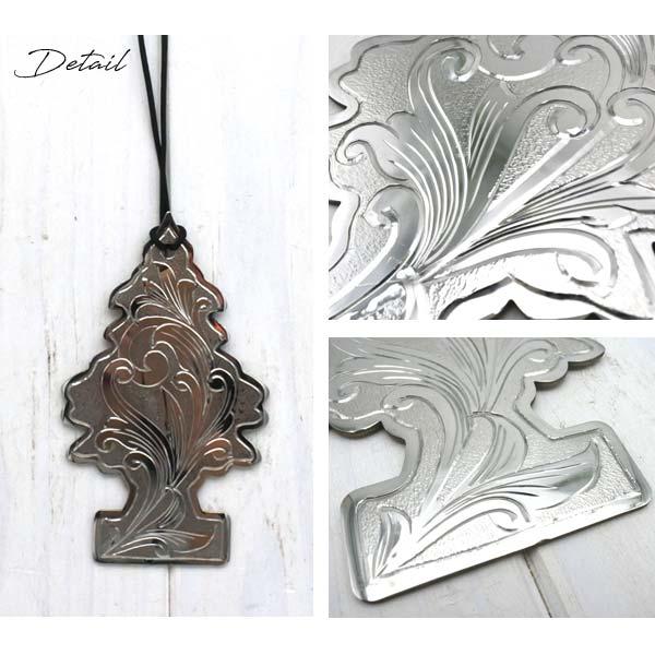 メタル ルームミラーハンギング ツリー エングレービング engraving