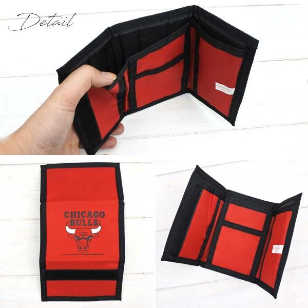 シカゴ ブルズ ナイロン 財布 レッド 三つ折り財布 NBA CHICAGO BULLS