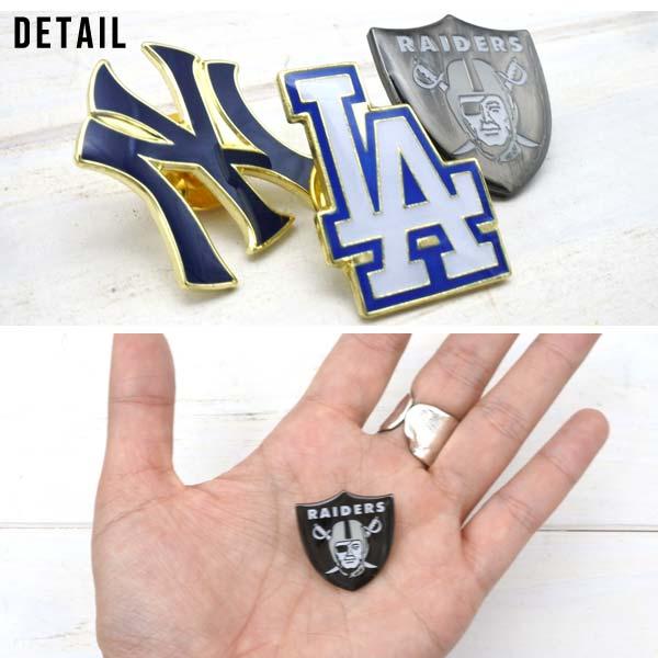 ピンバッジ ピンズ  全3種類 ロゴ おしゃれ PINS レイダース ロサンゼルス ドジャース ヤンキース NFL NLB DODGERS YANKEES LOS ANGELES RAIDERS｜aicamu｜03