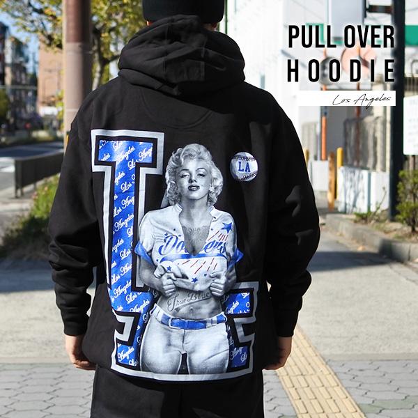 パーカー メンズ LA 長袖 フーディー HOODIE ブラック ロサンゼルス