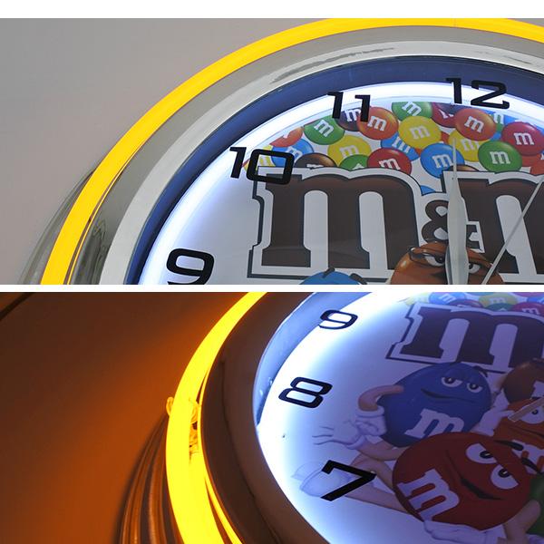 m&m's ネオンクロック エムアンドエムズ イエロー ロゴ ネオン NEON