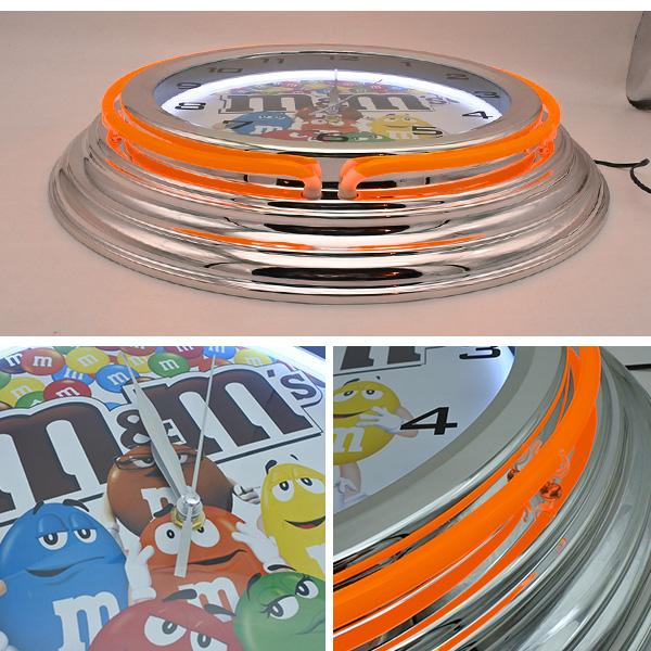 m&m's ネオンクロック エムアンドエムズ オレンジ ロゴ ネオン NEON
