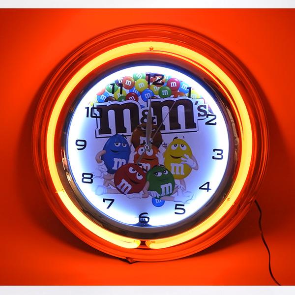 m&m's ネオンクロック エムアンドエムズ オレンジ ロゴ ネオン NEON