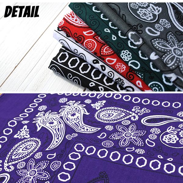 バンダナ ペイズリー 全10色 総柄 ペイズリー柄 勾玉 チカーノ