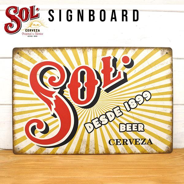 サインプレート SOL ソル 太陽 ガレージ サインボード プレート 装飾