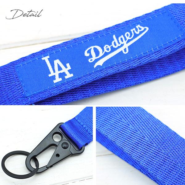 ドジャース リボンキーホルダー ブルー MLB dodgers LA LOS