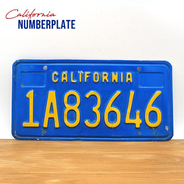 USED品 カリフォルニア ナンバープレート ブルー 70年代 アメリカ