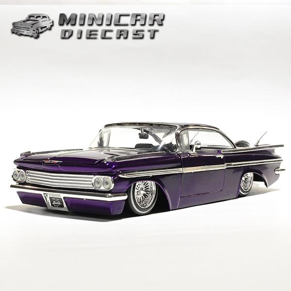 1959 Chevrolet Impala ミニカー Jada 1/24 箱入り ミニカー 1959 CHEVROLET IMPALA パープル シボレー