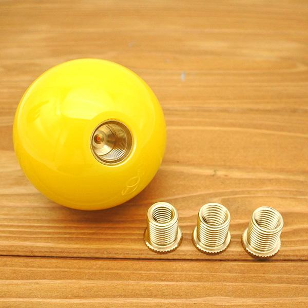 シフトノブ ビリヤード ボール No.8 イエロー専用アダプター付き