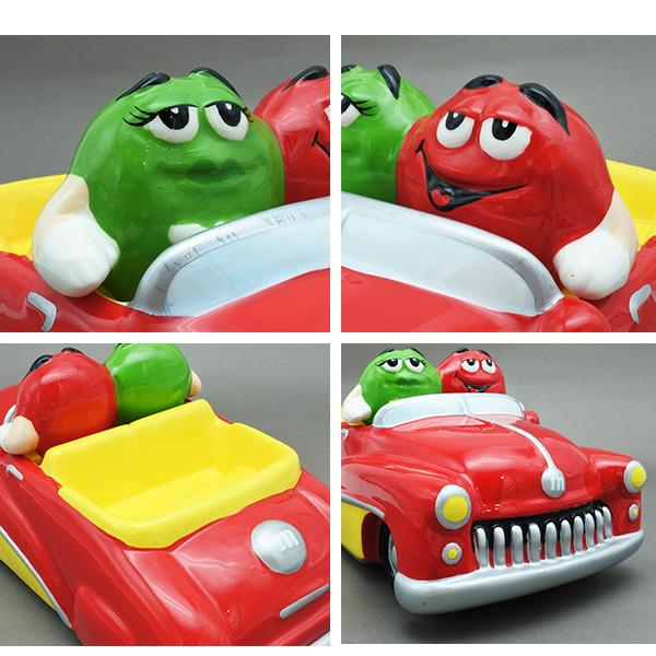 USED品 m&m's お皿 陶器 チョコレート エムアンドエムズ レッド グリーン イエロー アメ車 2003年 マーキュリー Mercury インテリア キャラクターおしゃれ_2