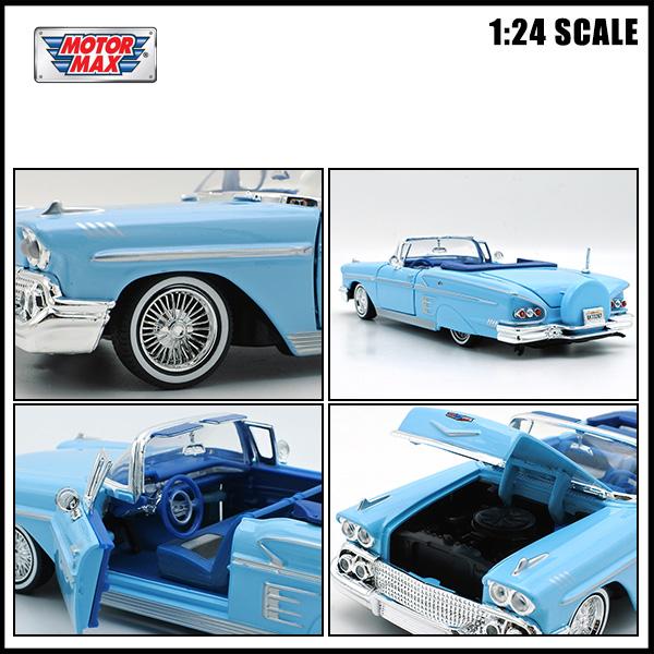 モーターマックス 1/24 箱入り ミニカー 1958 CHEVY IMPALA CONV