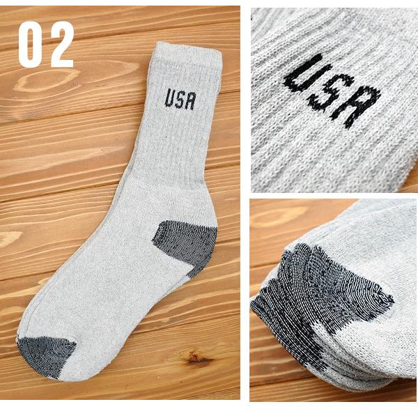 メンズ長靴下 4足セット 全3種類 ソックス USA ハイソックス アメリカ