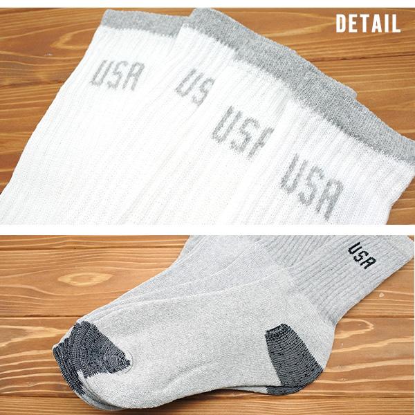 メンズ長靴下 4足セット 全3種類 ソックス USA ハイソックス アメリカ