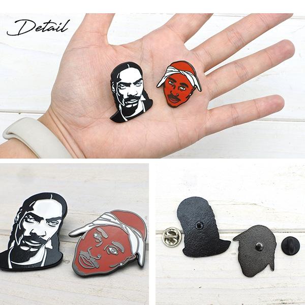 ピンバッジ 全2種類 2pac SnoopDogトゥーパック スヌープドッグ