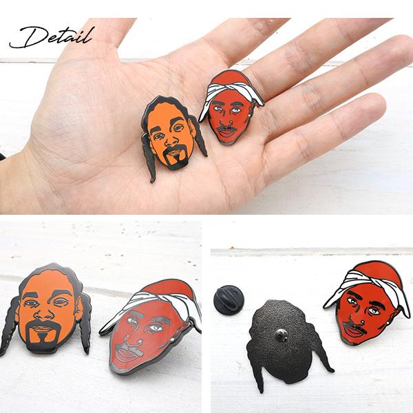 ピンバッジ 全2種類 2pac SnoopDog トゥーパック スヌープドッグ