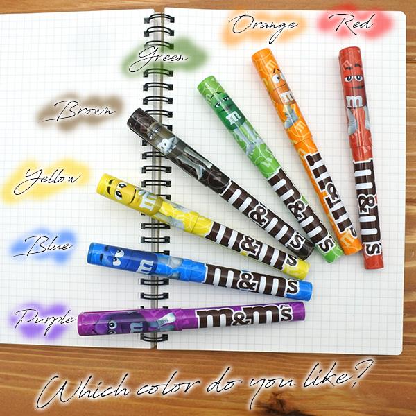 m&m's 黒インク ボールペン 全7色 1本 エムアンドエムズ 文房具 筆記