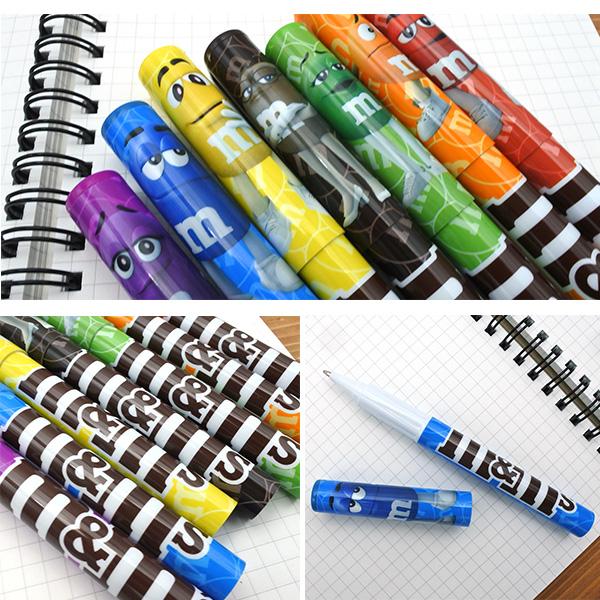 m&m's 黒インク ボールペン 全7色 1本 エムアンドエムズ 文房具 筆記