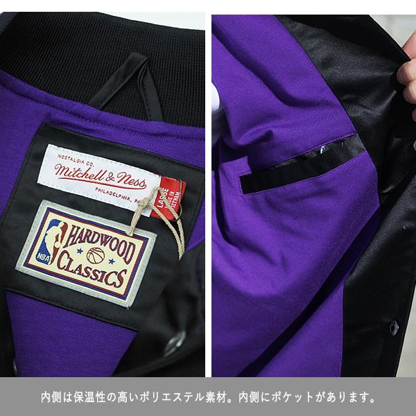 レイカーズ スタジャン メンズ Mitchell & Ness 刺繍 ブラック