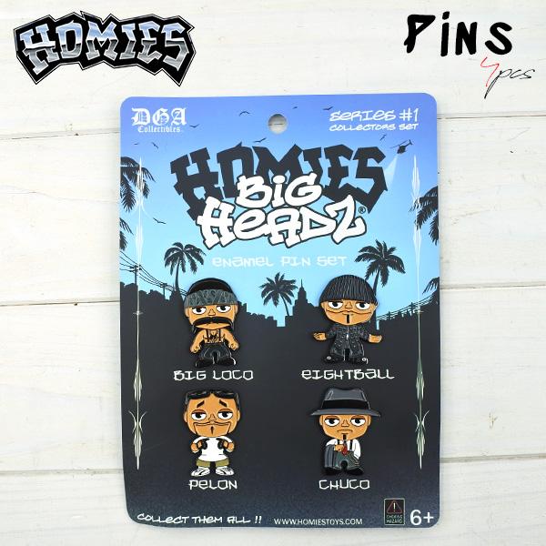 ホーミーズ ピンバッジ セット 4個 Homies ピンズ ブローチ バッジ PINS ハットピン ピン チカーノ チカーノファッション ...