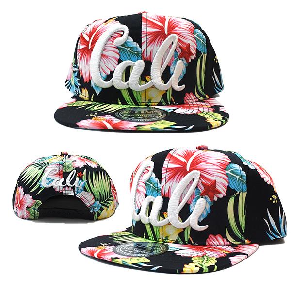キャップ メンズ レディース #4 ボタニカル柄 CALI ロゴ 刺繍 帽子