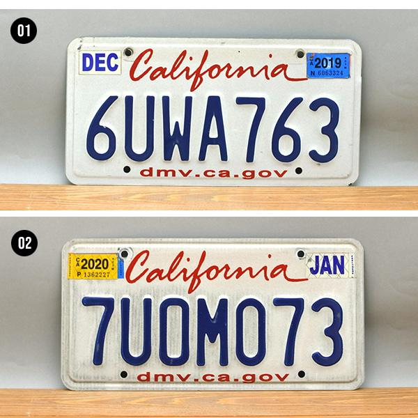 USED品 カリフォルニア ナンバープレート ホワイト 全4種 アメリカ