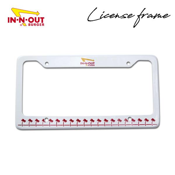 ナンバーフレーム USサイズ IN-N-OUT BURGER ホワイト ロゴ インナウト