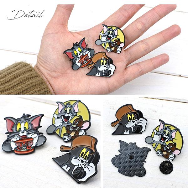 トムとジェリー TOM & JERRY ピンバッジ 全3種類 トムジェリ ブローチ
