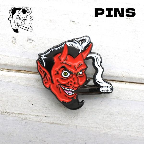 ビンテージ　デビル　悪魔　レッドデビル　アドバタイジング　インダストリアル レッドデビル ピンバッジ レッド デビル devil 赤い悪魔 葉巻 おしゃれ