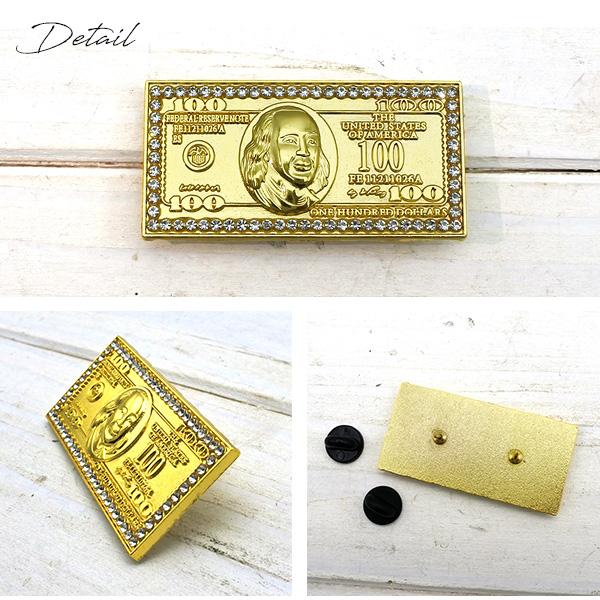 100ドル札 ピンバッジ $100紙幣 アメリカ紙幣 $100 紙幣 大きめ