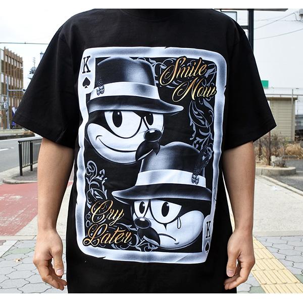 SHAKA（シャカ） Tシャツ 半袖 メンズ ブラック トランプ スペード K