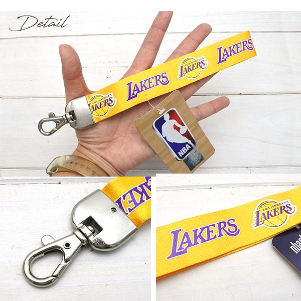 レイカーズ リボンキーホルダー イエロー NBA LAKERS ロサンゼルス