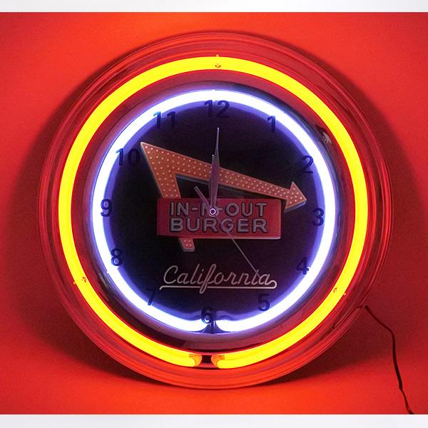 ポンティアックのホイールキャップ壁掛け時計 壁掛け 時計 ネオン