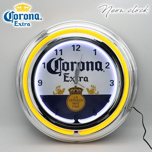 アメリカン レトロ 時計 壁掛け ネオンクロック コロナ ビール corona