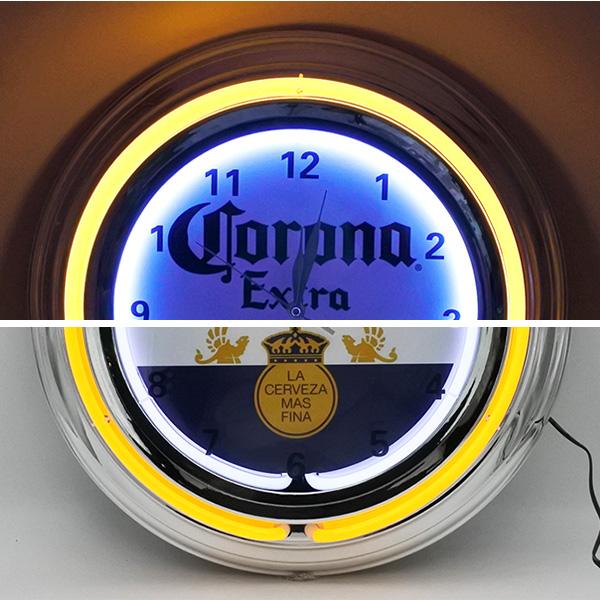 アメリカン レトロ 時計 壁掛け ネオンクロック コロナ ビール corona