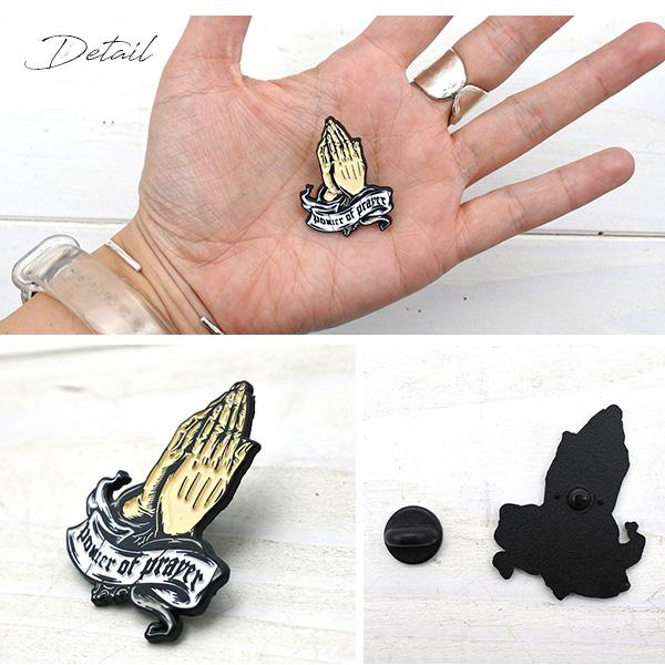 プレイングハンド ピンバッジ おしゃれ シンプル PRAYING HANDS 合掌