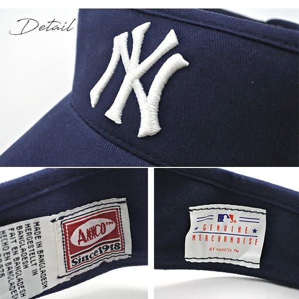 ニューヨーク ヤンキース サンバイザー ネイビー 刺繍 MLB NY