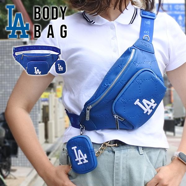 ドジャース ボディバッグ 合皮 ブルー dodgers LA グッズ 大谷翔平