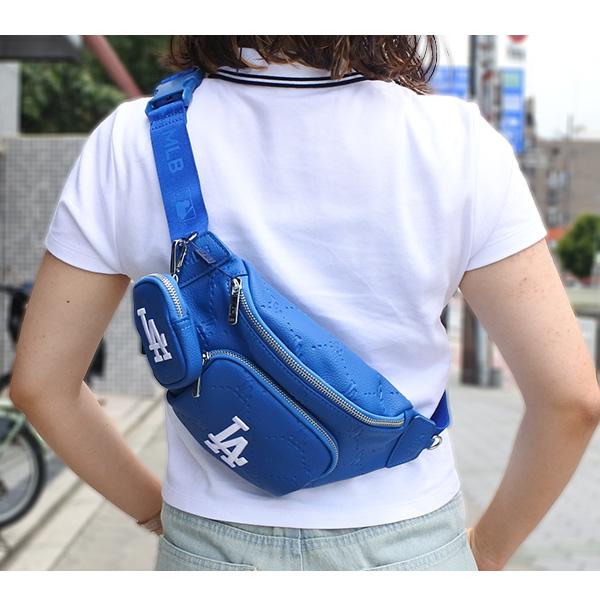ドジャース ボディバッグ 合皮 ブルー グッズ dodgers LA バッグ