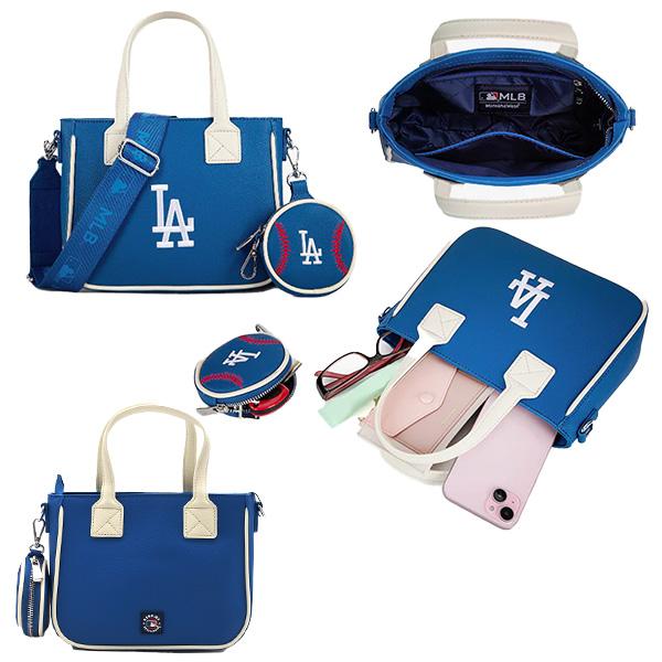 ドジャース ハンドバッグ ブルー グッズ MLB dodgers LA 大谷翔平 ロゴ
