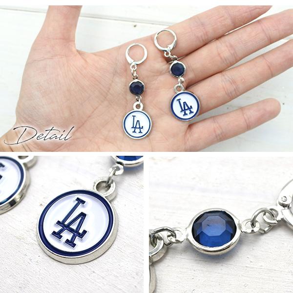 ドジャース ゆらゆら ピアス フック アクセサリー おしゃれ ロゴ