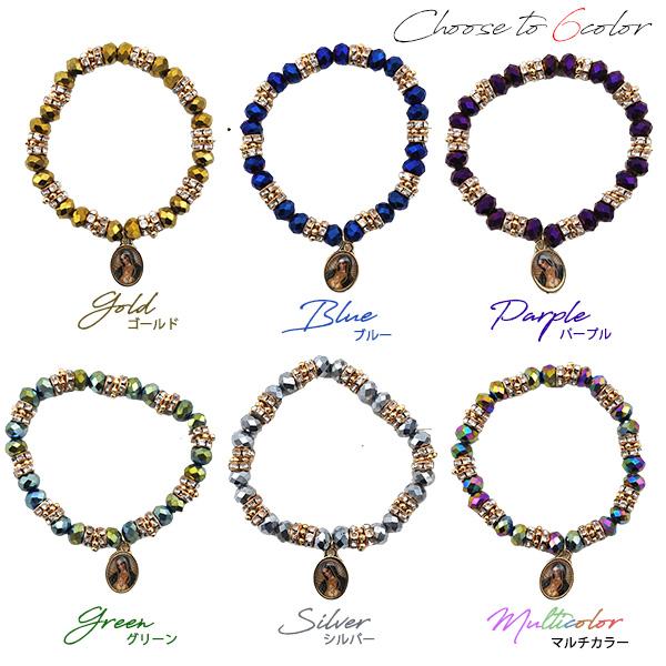 アダルーペ マリア ブレスレット ビーズ 全6色 キラキラ ブレス