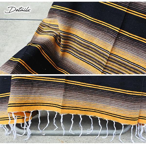 サラペ NO.32 イエロー ブラウン メキシカン ラグ 大判 厚手 シート