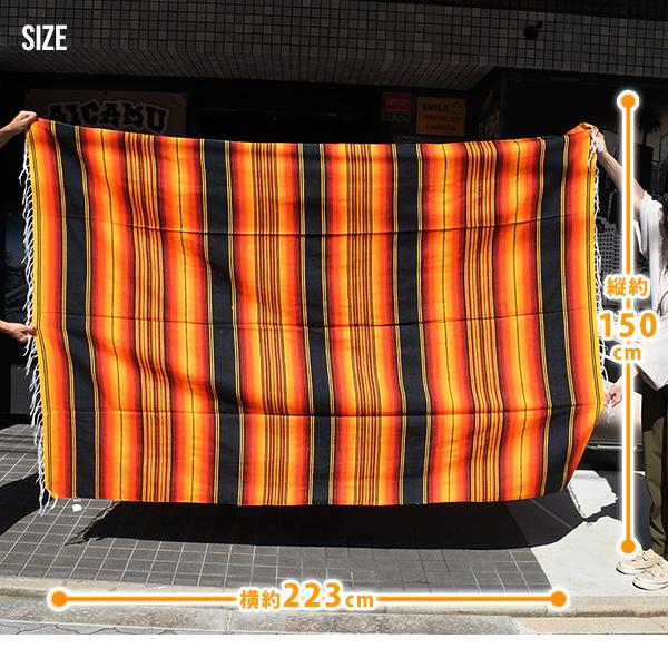 サラペ NO.36 オレンジ レッド メキシカン ラグ 大判 カバー メキシコ
