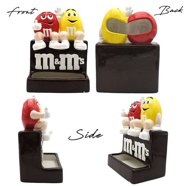 USED品 m&m's お皿 陶器 箱入り チョコレート エムアンドエムズ レッド