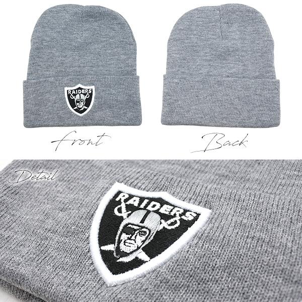 レイダース ニット帽 グレー NFL RAIDERS ニットキャップ 帽子 ニット